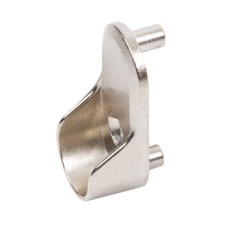 Rail End Support with Dowels for use with Oval Wardrobe Rails 15 mm Wide Zinc alloy Nickel plated finish
