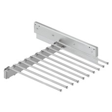Pull Out Trouser Rack Unhanded Width 465 mm Polished chrome and white RAL 9006