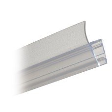 Shower Seal H-Profile for Flush Shower Door Arrangement Length 2010 mm Suitable for toughened glass doors 6-8 mm thick Transparent PVC finish