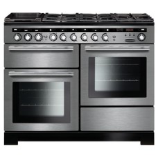 Range Cooker Dual Fuel 1100 mm Rangemaster Encore Deluxe 110 Stainless steel with chrome trim - EDL110DFFSS/C