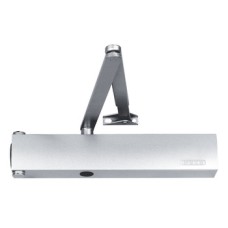 Door Closer Electrohydraulic Hold-Open Free Swing Aluminium Body Geze TS 4000 EFS With cover left hand satin stainless steel