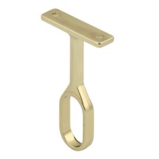 Rail Centre Support Brass for use with Oval Wardrobe Rails 15 mm Wide Zinc alloy Polished brass finish