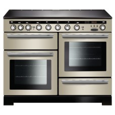 Range Cooker Electric Induction 1100 mm Rangemaster Encore Deluxe 110 Ivory with chrome trim - EDL110EIIV/C