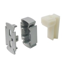 Wall Bracket and Corner Joint Set Stilos Aluminium Profile Shelving System For connecting Stilos vertical and horizontal profiles Silver anodised aluminium finish