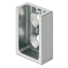Rail End Support Side Panel Fixing for use with Square Wardrobe Rails Matt brushed finish