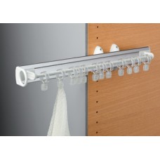Pull Out Scarf Rack 8 Hooks Aluminium and Plastic White hooks