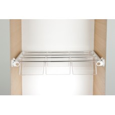 Pull Out Rack 6 Shoe Trays Aluminium and Plastic System Plus Load capacity 6 kg White/bright aluminium finish tray colour transparent
