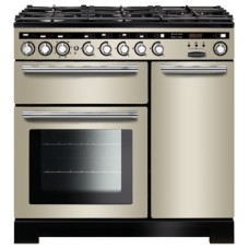 Range Cooker Dual Fuel 900 mm Rangemaster Encore Deluxe 90 Ivory with chrome trim - EDL90DFFIV/C