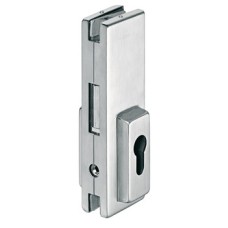 Patch Fitting Lock with Profile Cylinder Aperture Startec For left or right hand use Matt stainless steel finish