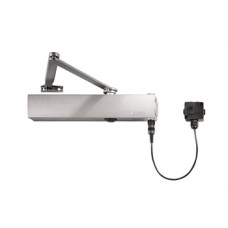 Door Closer Overhead Hold-Open Electrohydraulic TS 4000 E Geze With cover left hand satin stainless steel