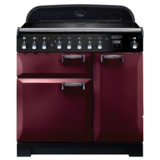 Range Cooker Electric Induction 900 mm Rangemaster Elan Deluxe 90 ELA90EICY/ - Cranberry finish chrome trim