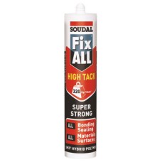 Super Strong Sealant and Adhesive SMX Hybrid Polymer Tube 290 ml Soudal Fix All High Tack Strong initial grab Black