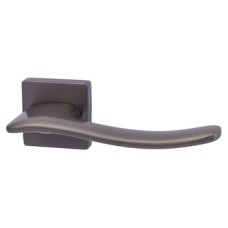 Lever Handles on Square Roses Zinc Alloy Iris Brushed black nickel