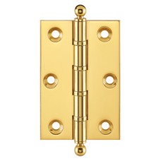 Butt Hinge Ball Finial 76 x 50 mm Brass Copper plated