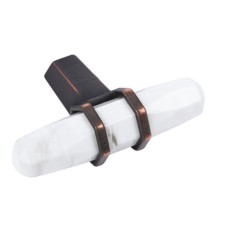 T Knob Zinc Alloy 64 x 40 mm Carrione Marble white/oil rubbed bronze