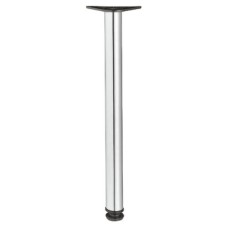 Table Leg Height 710 mm Ø 60 mm Tubular Steel With black plastic height adjustable foot Chrome