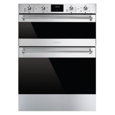 Double Oven Multifunction Under Counter 600 mm Smeg Classic DUSF6300X - Stainless steel and dark glass
