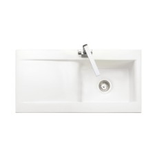 Sink Single Bowl and Drainer Rangemaster Nevada CNV1 Fire-clay ceramic sink top mount White