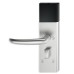 Door Terminal Set for Hotel Guest Room Doors DT 700 Dialock J-shaped lever handle satin stainless steel