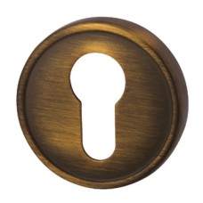 Escutcheons for Euro Profile Cylinder Round Ø 52 mm Zinc Alloy RO14 Matt antique brass