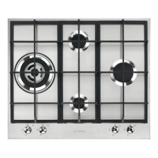 Hob Gas With Cast Iron Pan Stands Four Burners 600 mm Smeg Classic PX364L - Stainless steel