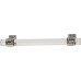 Pull Handle Zinc Alloy & Glass Fixing Centres 128-160 mm Glacio Polished nickel & clear - fixing centres 128 mm