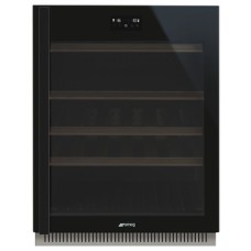 Wine Cooler 38 Bottle Underworktop Wifi Enabled Smeg Dolce Stil Novo CVI638RWN3 - Eclipse black glass right hand hinged