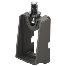 Rail End Support for Straight-Edged Wardrobe Rail Häfele Dresscode Umber grey RAL 7022