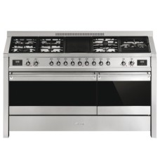 Cooker Gas Dual Cavity with Electric Griddle 1500 mm Smeg Opera A5-81 - Stainless steel
