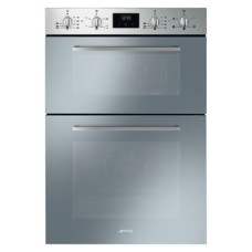 Double Oven Multifunction 600 mm Smeg Cucina DOSF400S - Stainless Silver & Silver Glass