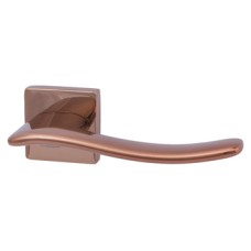 Lever Handles on Square Roses Zinc Alloy Iris Rose coloured