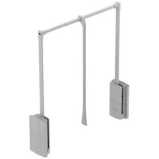 Pull Down Wardrobe Rail for Internal Wardrobe Width 770-1200 mm 2004 Installed height 850 mm Chrome plated steel rail black plastic housing and connecting parts chrome plated pull rod
