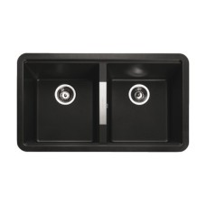 Sink Double Bowl Rangemaster Paragon Igneous Granite Rangemaster Double Bowl PAR2641 Black