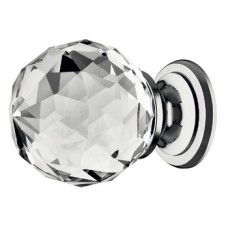 Knob Glass with Brass Base Ø 30-35 mm Harley Polished chrome Ø 30 mm