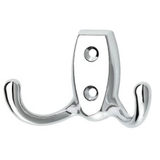 Coat Hook Double Face Fixing Zinc Alloy Hole Centres 20 mm Polished chrome plated