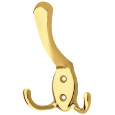 Hat and Coat Hook Zinc Alloy Face fixing Polished brass plated