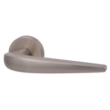 Lever Handles on Round Roses Zinc Alloy Rocket Brushed black nickel