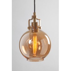 LED Ceiling Pendant Round Rated IP20 Ø 200 mm 1 Light Philip Mains voltage Antique brass champagne glass