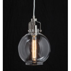 LED Ceiling Pendant Round Rated IP20 Ø 200 mm 1 Light Philip Mains voltage Satin nickel clear glass