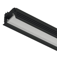 Aluminium Profile for Recess Mounting Loox5 LED Flexible Strip Lights 1106 Length 3000 mm depth 16.9 mm diffuser width 11 mm Black