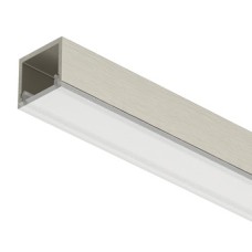 Aluminium Profile for Surface Mounting Loox5 LED Flexible Strip Lights 2101 Length 3000 mm depth 10.7 mm diffuser width 13 mm Brushed stainless steel coloured