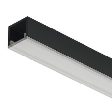 Aluminium Profile for Surface Mounting Loox5 LED Flexible Strip Lights 2101 Length 3000 mm depth 10.7 mm diffuser width 13 mm Black