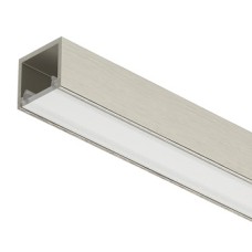 Aluminium Profile for Surface Mounting Loox5 LED Flexible Strip Lights 2102 Length 3000 mm depth 12 mm diffuser width 11 mm Brushed stainless steel coloured