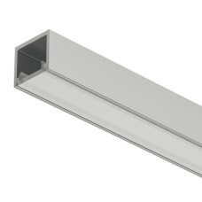 Aluminium Profile for Surface Mounting Loox5 LED Flexible Strip Lights 2102 Length 3000 mm depth 12 mm diffuser width 11 mm Silver coloured