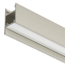 Aluminium Profile for Surface Mounting Loox5 LED Flexible Strip Lights 2104 Length 3000 mm depth 18 mm diffuser width 11 mm Brushed stainless steel coloured
