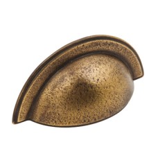 Cup Pull Handle Cast Iron Fixing Centres 64 mm Ironbridge Aged brass effect