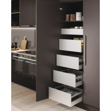 Grass Nova Pro Scala Stack Tower Sets of Pan Drawers with Rectangular Rails For cabinet width 300 mm 1x standard and 4x pan silver