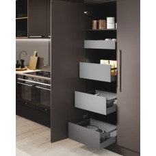 Grass Nova Pro Scala Stack Tower Sets of Pan Drawers with Rectangular Rails For cabinet width 1000 mm 1x standard and 3x pan silver