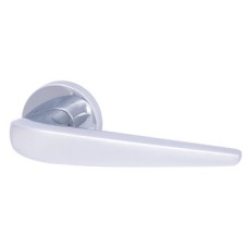 Lever Handles on Round Roses Zinc Alloy Rocket Polished chrome