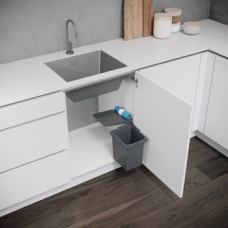 Swing Out Waste Bin Single for Hinged Door Cabinets VS ENVI For cabinet width 400 mm 1 x 7 litres lava grey